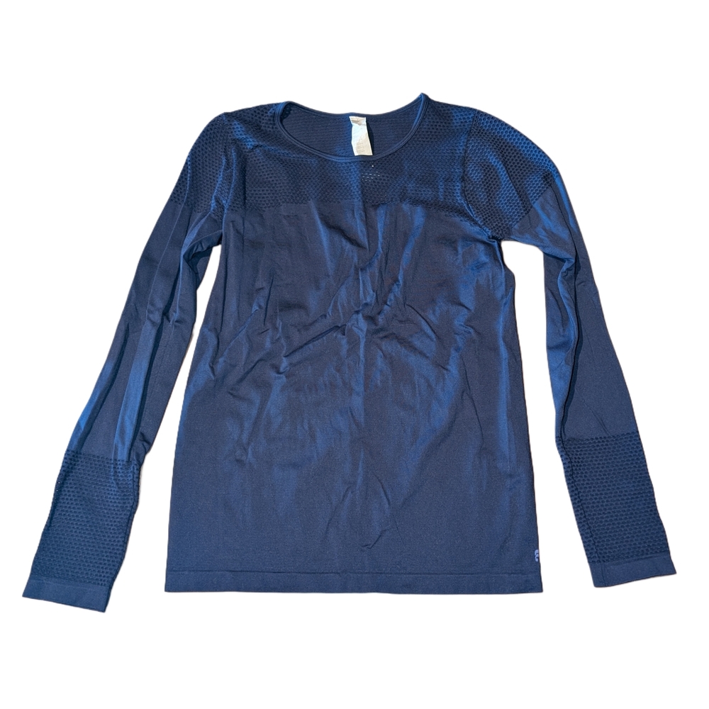 Fabletics Chic Navy Blue Mesh Top